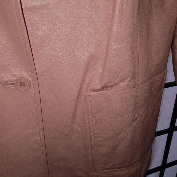 Women's Pink Leather Jacket - Picture 6 of 14